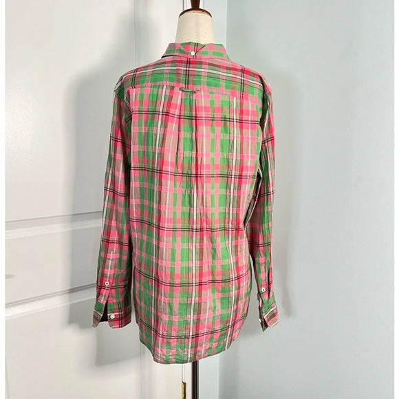 J.Crew Classic-fit popover in crinkle plaid size 8 - Picture 6 of 8